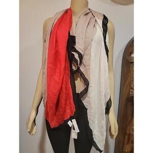 Ann Taylor LOFT Colorblock Multicolor Scarf Wrap 48"×49"NWT #CB7